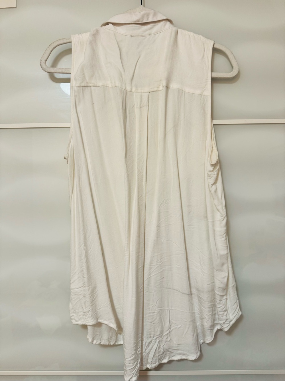 Lord and Taylor white sleeveless top collared dress shirt pockets utility XL - Picture 2 of 4